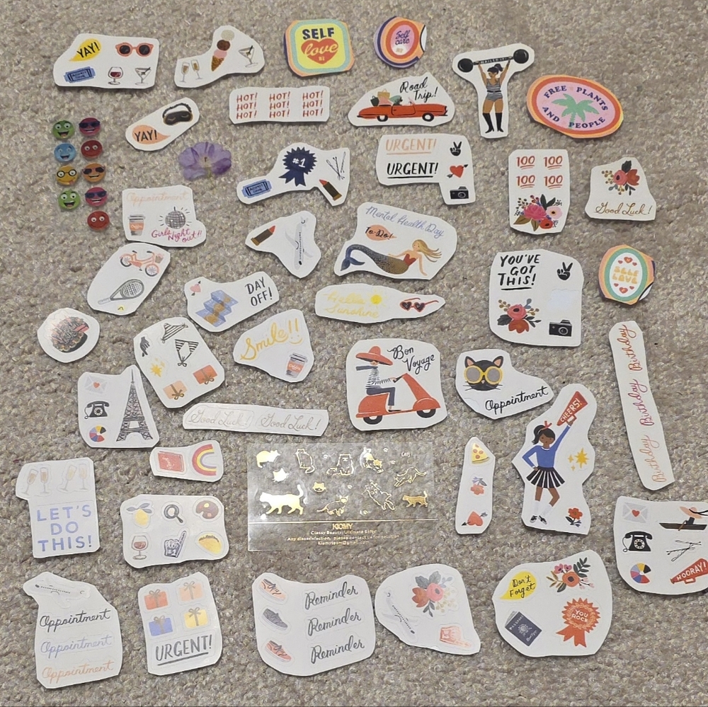 Assorted Cute Planner And Scrapbooking Stickers - Colorful Mixed Designs